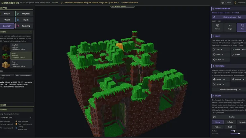 The witness: every linked copy of a tile follows the gesture