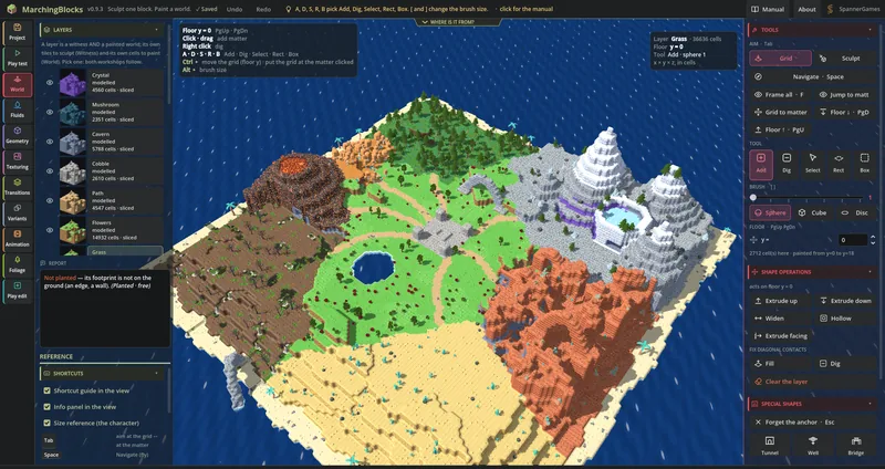 The Cartoon Island example, smooth shaded, seventeen layers